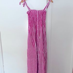 Emerson Fry Pink and White Striped Maxi Sundress